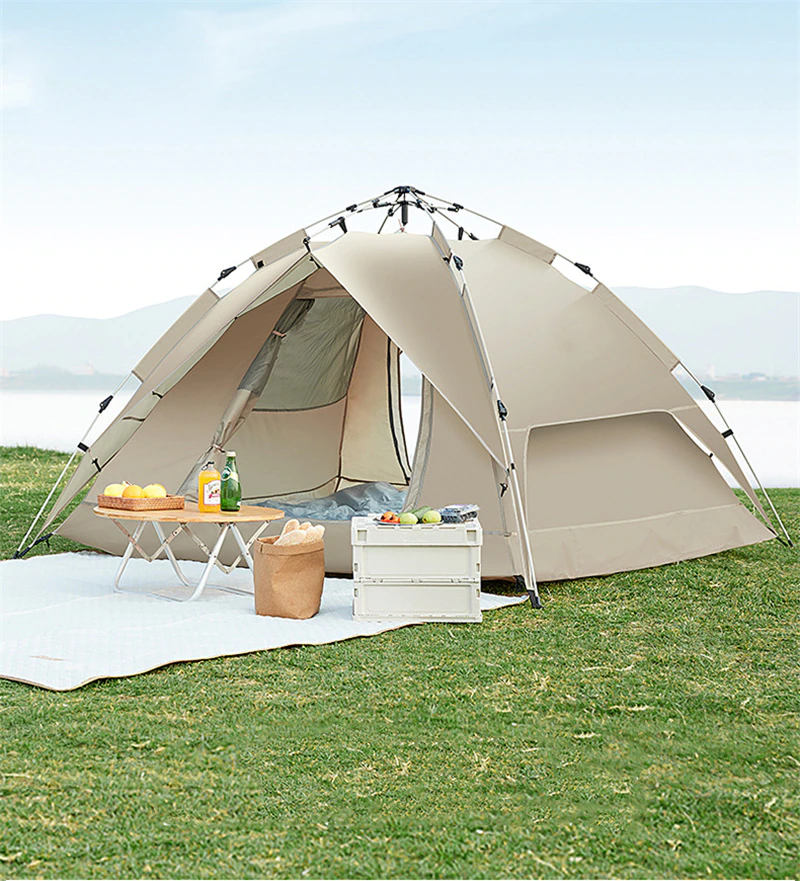 Cheap Goat Tents Automatic Pop up Tent Outdoor Camping Sun Shelter Rainproof Sun Protection Tents Picnic Barbecue Camping Equipment   
